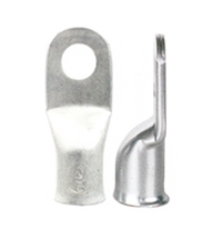 1/0 AWG Straight Tin Plated Lugs with 1/4, 5/16, 3/8 or 1/2" Hole, Closed End